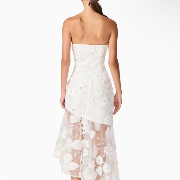 Elliatt Carol Strapless Gown White Floral Dress - Picture 4 of 5